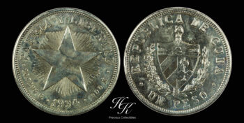 Silver star peso 1934 Cuba
