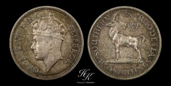 Silver 2 Shillings 1937 “George VI” Rhodesia