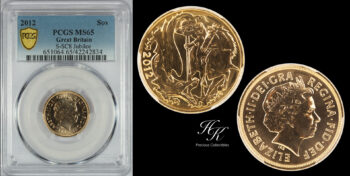 Gold sovereign 2012 key date “Elizabeth” PCGS MS65 Great Britain