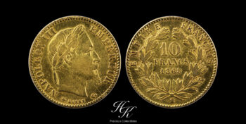 Gold 10 francs 1868 BB “Napoleon III” France