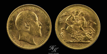 Gold UNCIRCULATED sovereign 1907 “Edward VII” Great Britain