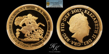 Gold proof half sovereign 2017 PCGS PR69 DEEP CAMEO Great Britain