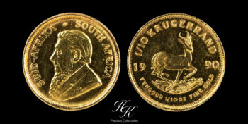 Gold 1/10 oz krugerrand 1990 South Africa