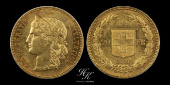 Gold 20 francs 1891 B (Libertas) Switzerland