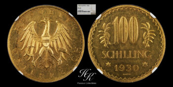 Gold 100 Schilling 1930 NGC PL61 Austria