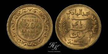 Gold 20 francs 1904   – Muhammad IV – Tunisia