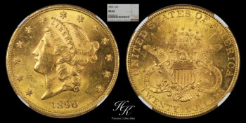 20 Dollars 1890 gold PHILADELPHIA “Liberty”  NGC MS62 USA