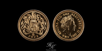 Gold 1/4 (quarter) sovereign 2022 Great Britain