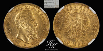 Gold 20 Mark 1888 A NGC AU58 Friedrich III Prussia Germany