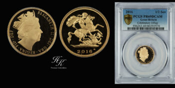 Gold proof half sovereign 2016 PCGS PR69 DEEP CAMEO Great Britain