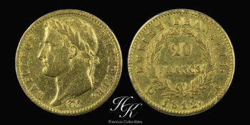 Gold 20 Francs – Napoléon I – 1812 A  France