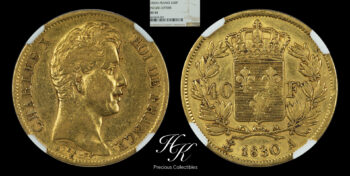 Gold 40 Francs – Charles X – NGC XF45 France
