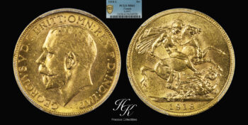 Gold sovereign 1918 PCGS MS61 Canada