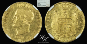 Gold 40 Lire – Napoleon I – (1813 M) NGC AU55 ITALY