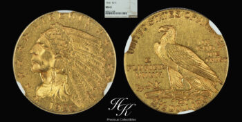 Gold 2½ Dollars “Indian Head – Quarter Eagle” 1926 NGC MS61 USA