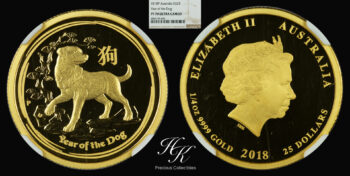 Gold proof 1/4 oz 2018 P “year of the dog” NGC PF70 ULTRA CAMEO Australia