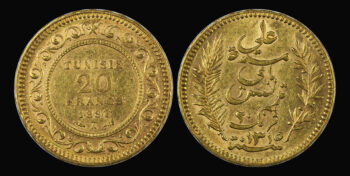Gold 20 francs 1897   – Muhammad IV – Tunisia