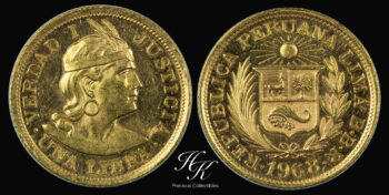 Gold 1 Libra coin 1968 Peru