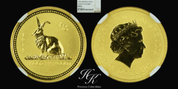 Gold 15 dollars 1999 NGC MS69 “Year of the Rabbit” Australia