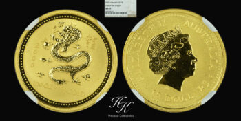 Gold 15 dollars 2000 NGC MS67 “Year of the Dragon” Australia