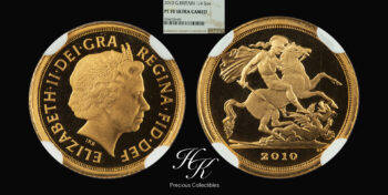 Gold proof 1/4 sovereign 2010 “Elizabeth” NGC PF70 ULTRA CAMEO United Kingdom