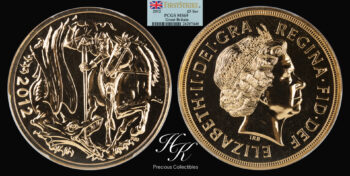 Gold 5 Pound 2012 BU quintuple sovereign Elizabeth PCGS MS69 “FIRST STRIKE” Great Britain