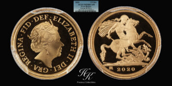 Gold proof 1/4 sovereign 2020 “Elizabeth” PCGS PR70 DEEP CAMEO United Kingdom