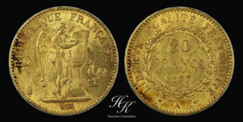 Gold 20 francs 1877 A “Angel” France