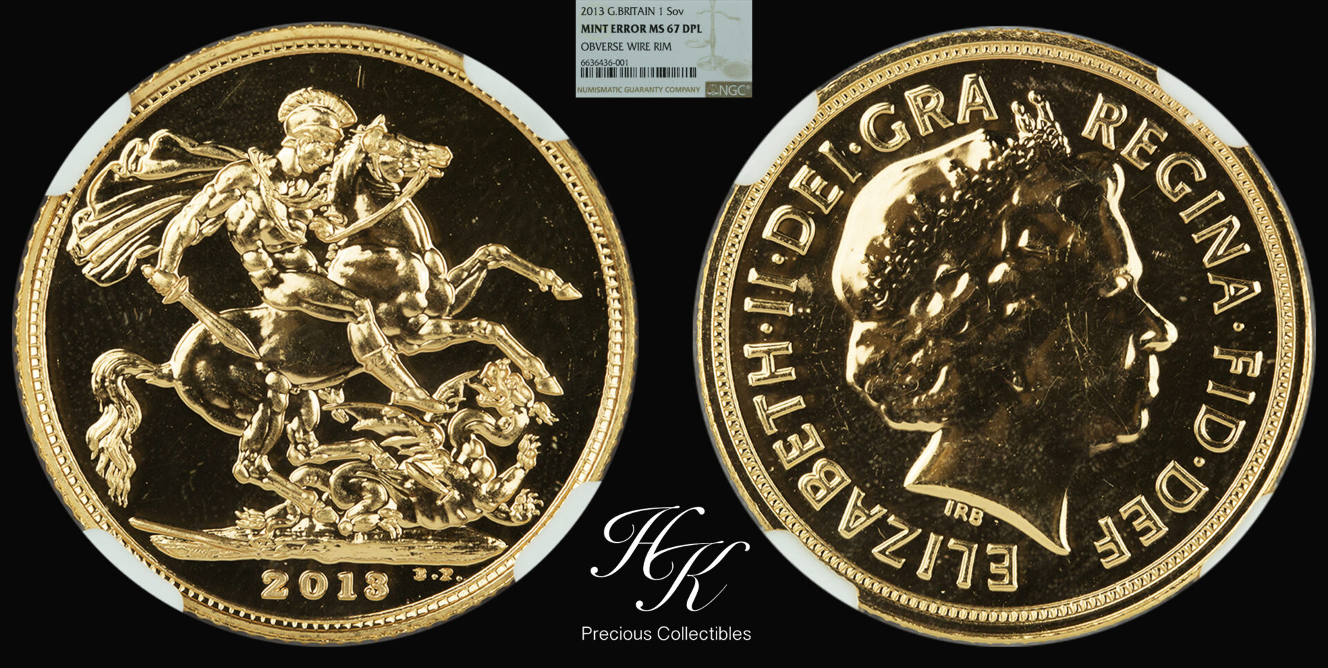 2013 MINT ERROR MS67 sovereign