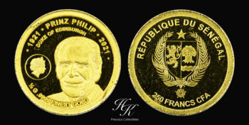 Gold Duke of Edinburgh: Prince Philip – 250 Franc  2021 Senegal