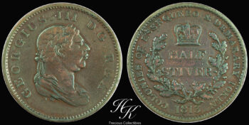 Copper 1/2 stiver 1813 George III Demerara and Essequibo