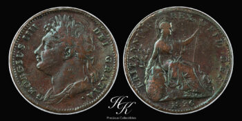 Copper  FARTHING 1826 GEORGE IV Great Britain