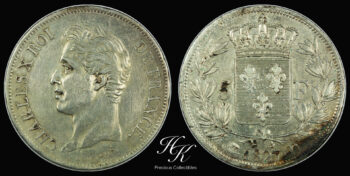 Silver 5 Francs Charles X – 1827 D – France
