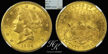 20 Dollars 1904 Gold NGC MS62 “Liberty”   USA