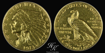 Gold 2.5 dollars (2 1/2 $ ) indian 1913 USA