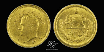 Gold 1/4 (quarter) Pahlavī – Mohammad Rezā Pahlavī 1960 (1339) Iran