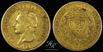 Χρυσό 80 lire 1825 L (EAGLE) Carlo Felice Σαρδηνία Ιταλία