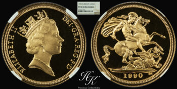 Gold proof half (1/2) sovereign 1990 “Elizabeth” NGC PF70 ULTRA CAMEO Great Britain