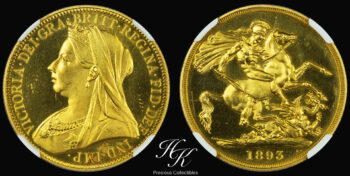 Gold 2 pounds (double sovereign) 1893 “Victoria” NGC PF63 CAMEO Great Britain