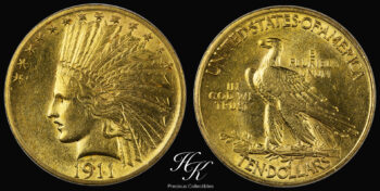 Gold 10 Dollars 1911  “Indian Head” USA