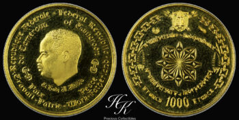 gold proof 1000 Francs Independence 1970 Cameroon