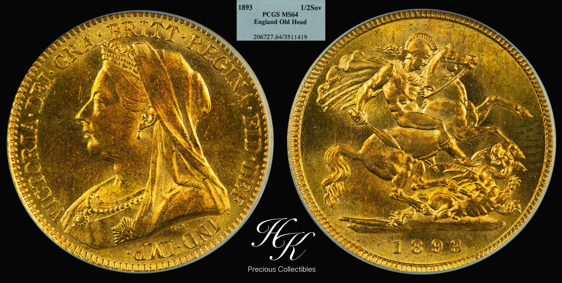 1893 half sovereign ms64