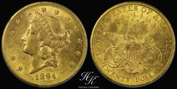 Gold 20 Dollars 1894 S (San Fransisco)  “Liberty” Double Eagle   USA
