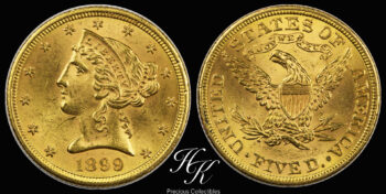 Gold 5 dollars 1899 LIBERTY USA