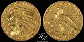 Gold 5 Dollars 1913 Indian Head USA
