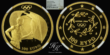 100 euros 2004 “TORCH RUNNER” NGC PF70 ULTRA CAMEO Greece