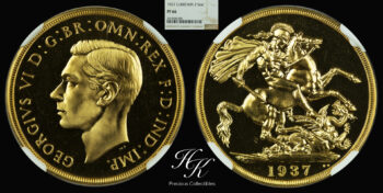 Gold Proof 2 pounds 1937 NGC PF66  “King George VI” Great Britain