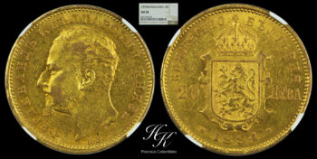 Gold 20 Leva 1894 KB – Ferdinand I – NGC AU58 Bulgaria