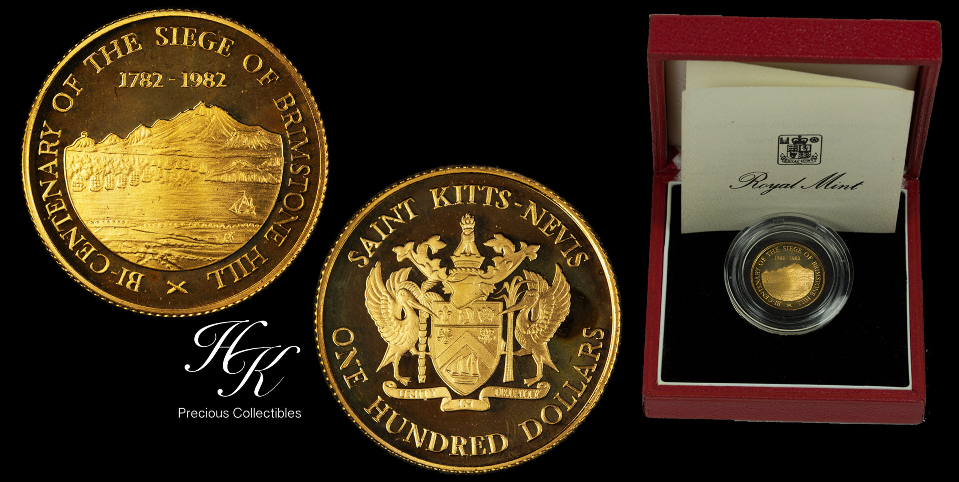 1982 100 dollars saint kitts