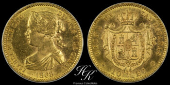 Gold 10 escudos 1868 -Isabel II- Spain